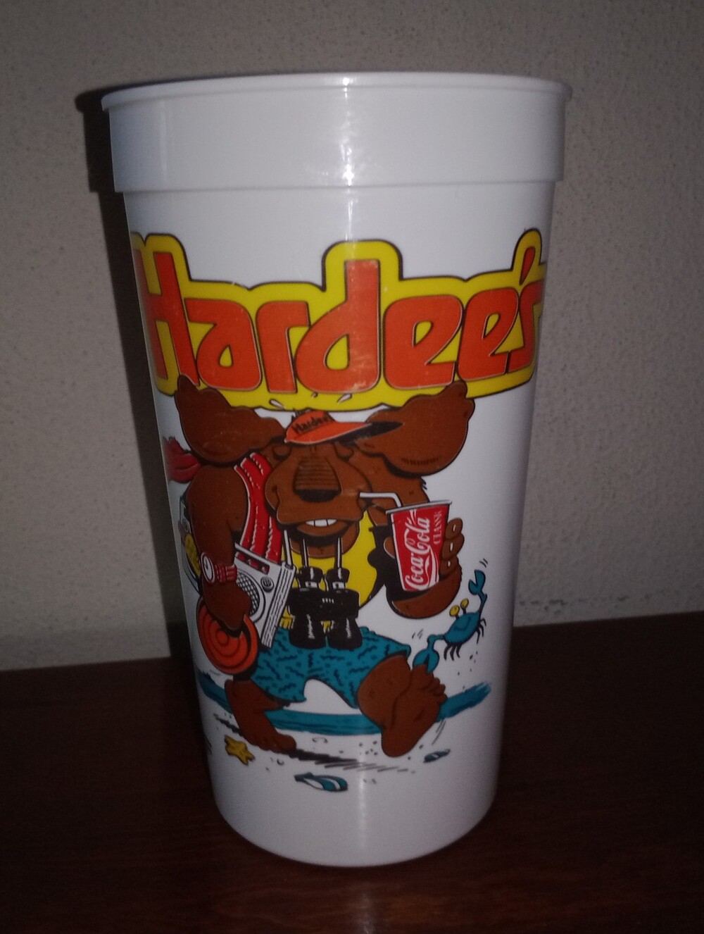 Vintage 1990 Hardee's Coca Cola Moose Drink Cup Collectible